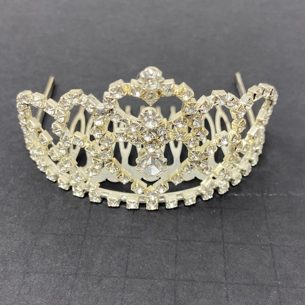 Anderson's Phoebe Tiara, 3”W 1-3/4 Inches High, Wedding, Prom, Pageant Tiara.